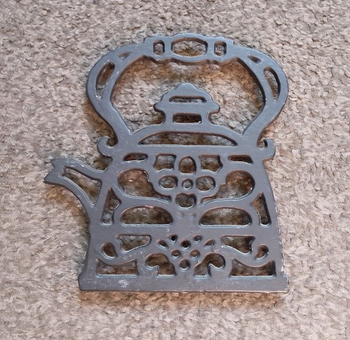 Vintage metal cast iron teapot - vintage,