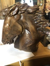 Vintage Sculpture Flaming Mane 1978 James Spratt Brown signed, Horse equestrian 