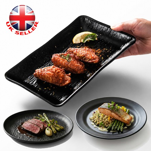 Black dinnerware bowl plates - bowl,