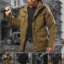 Tactical Trench Coat Man Outdoor Field Medium Length Waterproof StormJacket @