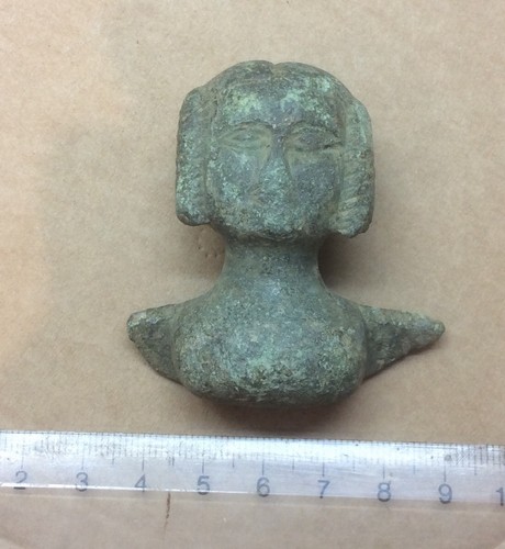 Medieval bronze women head - women’s,