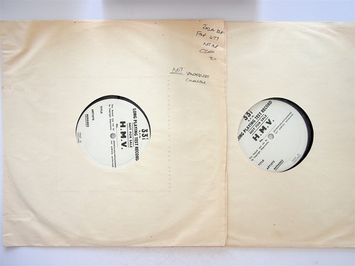 Hmv test pressing - test, pressing-