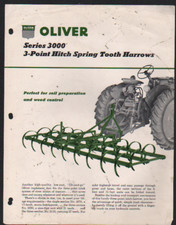 1956 OLIVER "Series 3000" Spring Tooth Harrows Brochure Leaflet