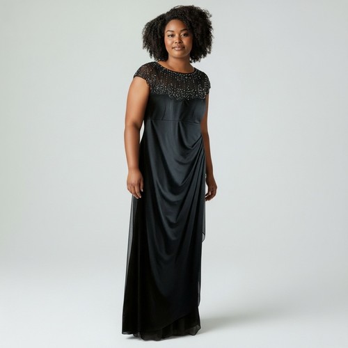 Jaz beaded illusion neck - ,