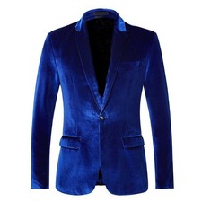 Men Solid Velvet Wedding Coat