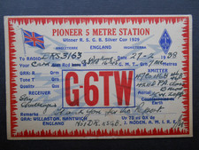 J Noden Willaston Nantwich Cheshire QSL Card 1938 S O'Neill Worcester College