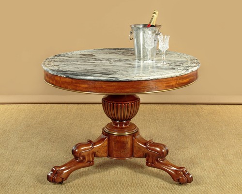 Antique marble top gueridon - marble,