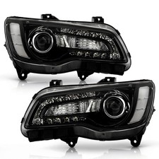 Pair Black LED DRL Projector
