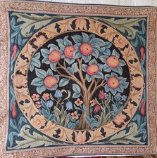 Wallhanging, loom-woven tapestry, William Morris "Orange Tree" slightly used