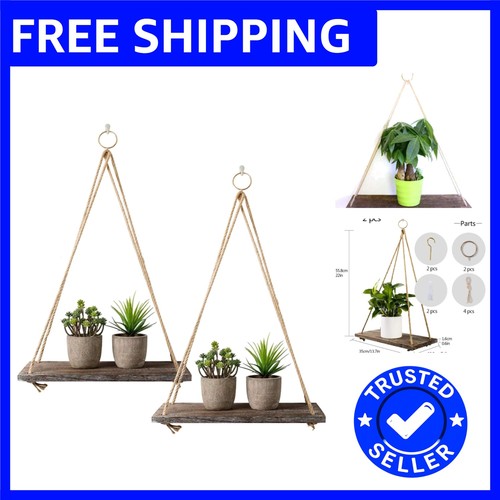 Large rustic hanging shelves - rustic,