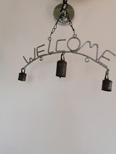 Garden/yard Painted Iron Welcome Sign Wind Charm