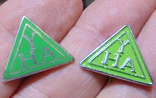 2 Vintage YHA Youth Hostel Association Badges
