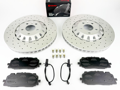 Front drilled brake discs - drilled,