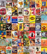 Multi-Listing Advertising and Nostalgia vintage retro style metal plaques signs