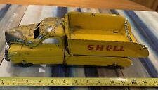 Late 1940s Buddy L SHELL Pressed Steel Delivery Truck Toy Patina