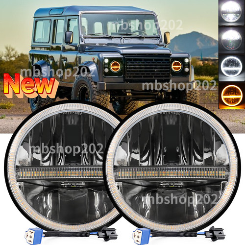 Black 7inch pair led headlight - black,