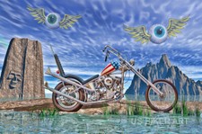 Harley Davidson Panhead Easyrider Captain America Flying Eye Sturgis Art Print