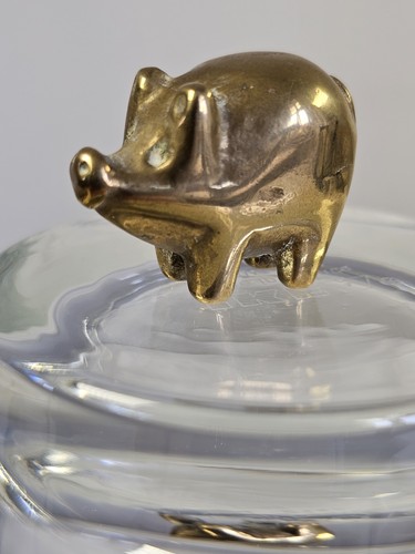 Vintage miniature brass - vintage, pig