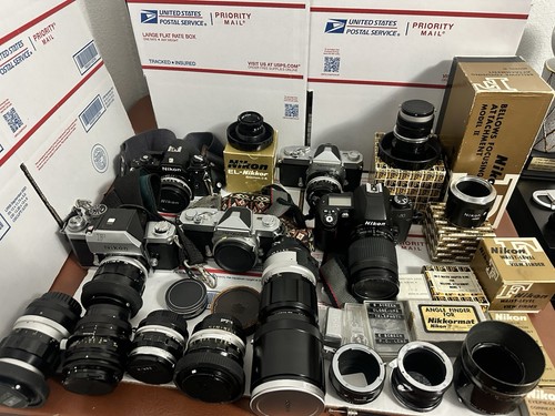 Lot nikon cameras and - of,