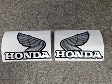 QTY 2 CLASSIC HONDA TANK SILVER WING STYLE STICKERS / DECALS VINYL UK SELLER