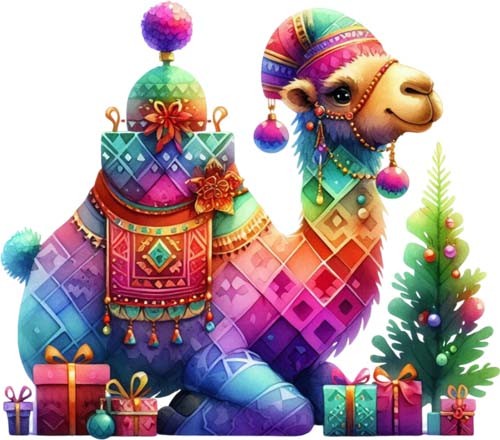 Colour christmas camel wall - christmas,