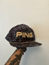 RARE Vintage Ping Golf Rope Strap Back Hat Paisley Made in the USA