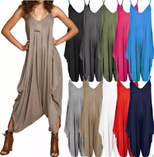 Women Ladies Cami Strappy Lagenlook Romper Baggy Harem Jumpsuit Playsuit UK Size