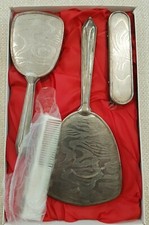 4 Piece Silver Plated Vanity