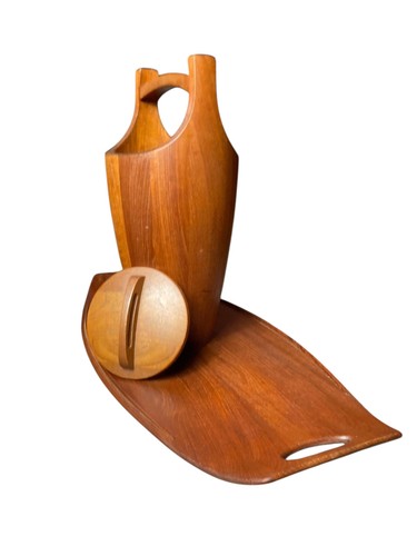 Danish teak ice bucket and - bucket,