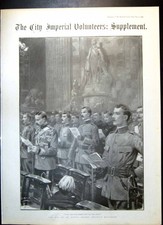 Antique Print City Imperial Volunteers St Pauls On Board Garth Castle 1900 20th