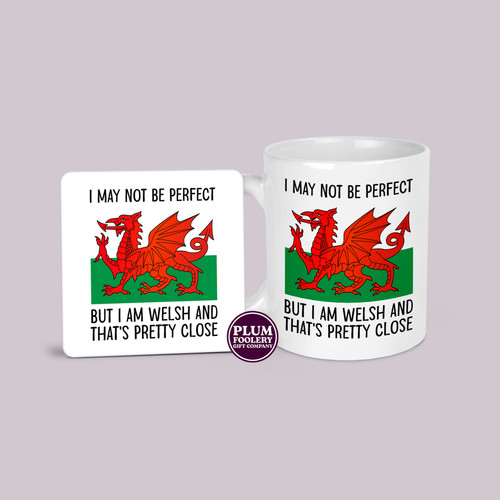 Welsh pride mug - &, coaster