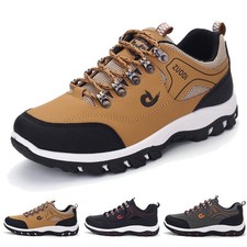Mens Waterproof Casual Trainers Leather Hiking Sports Running Gym Shoes UK Size