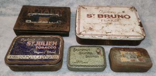 Tobacco medicine tins - x5, &