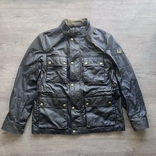 Belstaff Mens Black Waxed