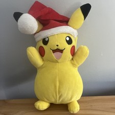 Pokémon Pichu Pikachu Soft Toy Christmas Hat 10” Santa 