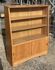 Mid century Herbert Gibbs display bookcase and cupboard vintage Light  Oak