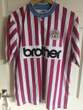 Manchester City 1988 Away Brother Retro Shirt Medium