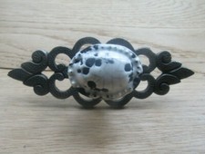 CERAMIC CRACKLE OVAL vintage cabinet cupboard chest drawer knobs pull handles