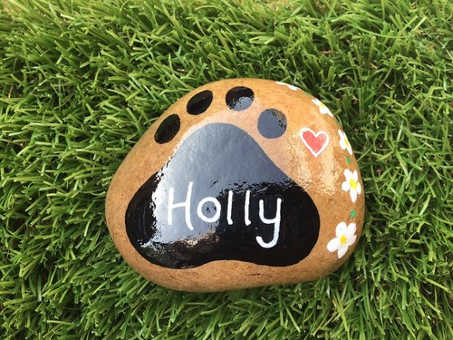 Pet memorial pebble stone hand - pet,