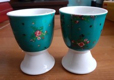Ceramic Floral Egg Cups x 2