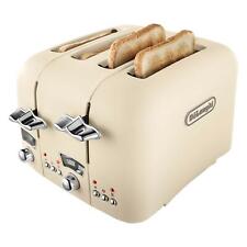 Delonghi 4 Slice Toaster, Wide Slot, Argento  Beige, CT04.BG