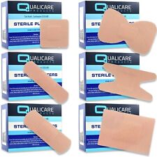 FABRIC PLASTERS Assorted Fingertip Knuckle Strip Small-Large GENUINE QUALICARE