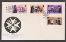 Jersey 1977 FDC Cover St John Ambulance Centenary Star Malta Coach Horse Ship