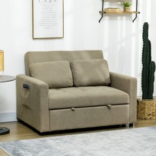 Fabric Convertible 2 Seater Sofa Bed with 2 Cushions for Living Room