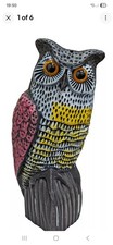Large Owl Decoy Pest Deterrent Garden Lawn Pond Rat Mouse Cat Scarer Decor Fence