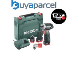 Metabo PowerMaxx Brushless Right Angle Drill Screwdriver x2 2ah Kit MPTPMBS12QC