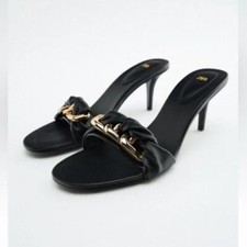 NEW ZARA Chain Trim Heeled