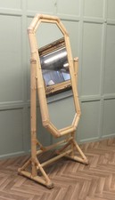Art Deco Giant Bamboo Cheval Mirror
