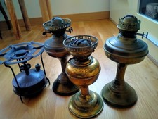 X 3 VINTAGE SHS DUPLEX AND OTHER OIL LAMP BASES AND BURNERS