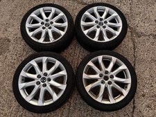 4X 18" GENUINE MAZDA 3 ALLOY WHEEL SET COMPLETE WITH GOOD TYRE 215/45ZR18